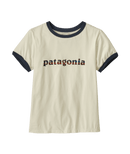 Patagonia Womens 73 Text Logo Organic Ringer Tee